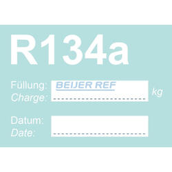 Etiquette autocollante réfrigérant R134a