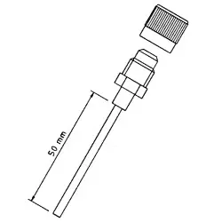 Lötnippel mit Schraderventil und Schnellverschlusskappe L2